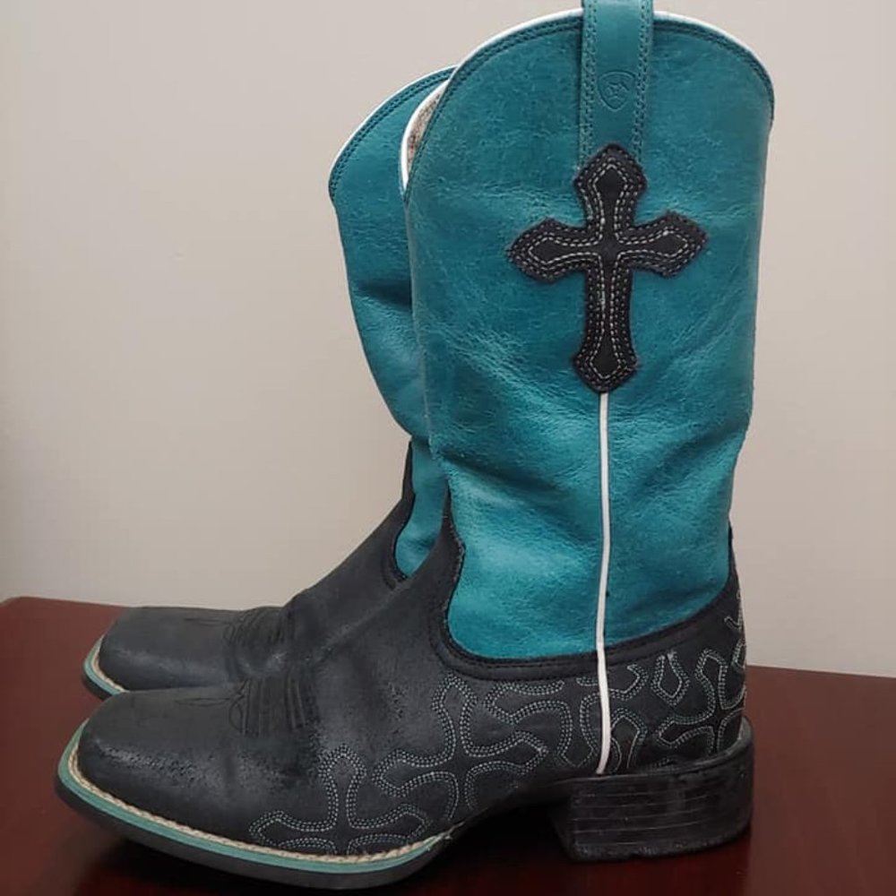 Ariat Crossroads, Black/Blue, Square Toe Boot